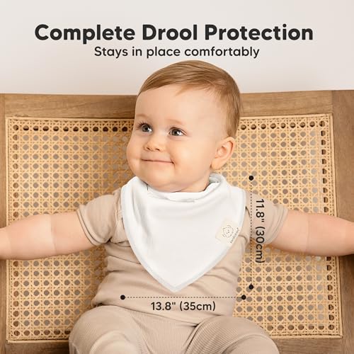 Image of KeaBabies 8pk Organic Baby Bandana Bibs for Drooling and Teething (Purest)