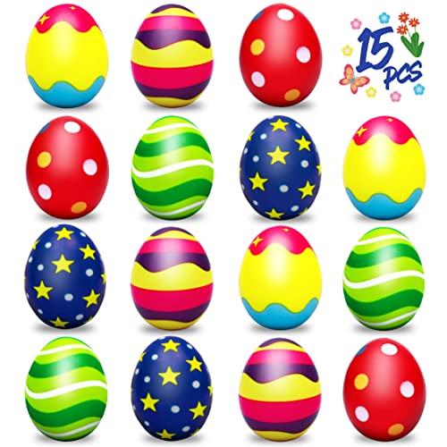 90Shine 15Pcs Squishy Easter Eggs For Egg Hunt cover
