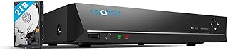 Reolink 4K PoE NVR 8 Channel Security Camera System Network Video Recorder with 2TB Hard Drive Support 12MP/8MP/5MP/4MP HD PoE IP Camera 24/7 Surveillance Recording, RLN8-410