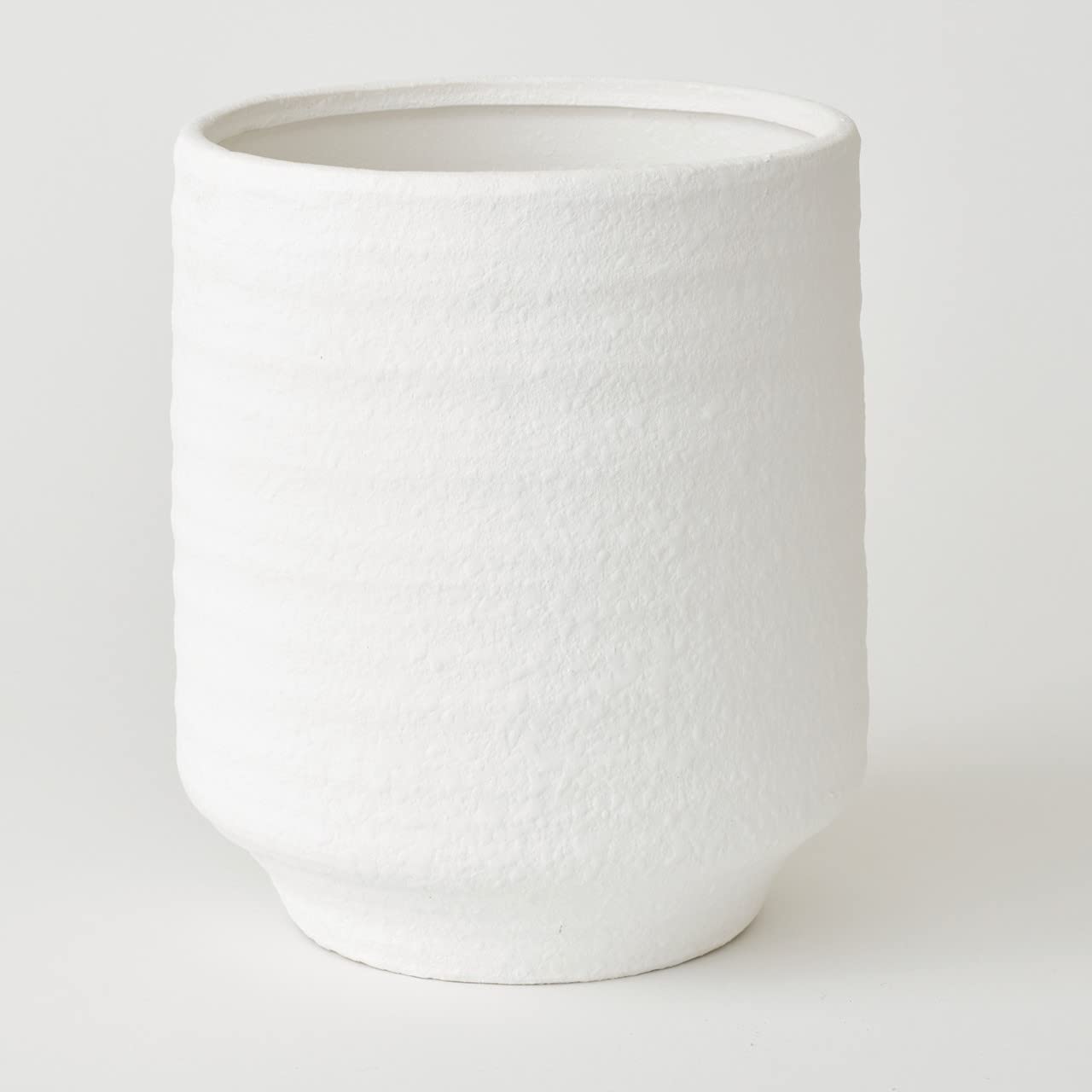 Bloom White Medium Terracotta Vase - Modern Vase For Fresh Or Artificial Flower Stem Bouquet Arrangements - Indoor Home Table Windowsill Sideboard Centrepiece Decor, Measures H21.5 X 18.5Cm Diameter
