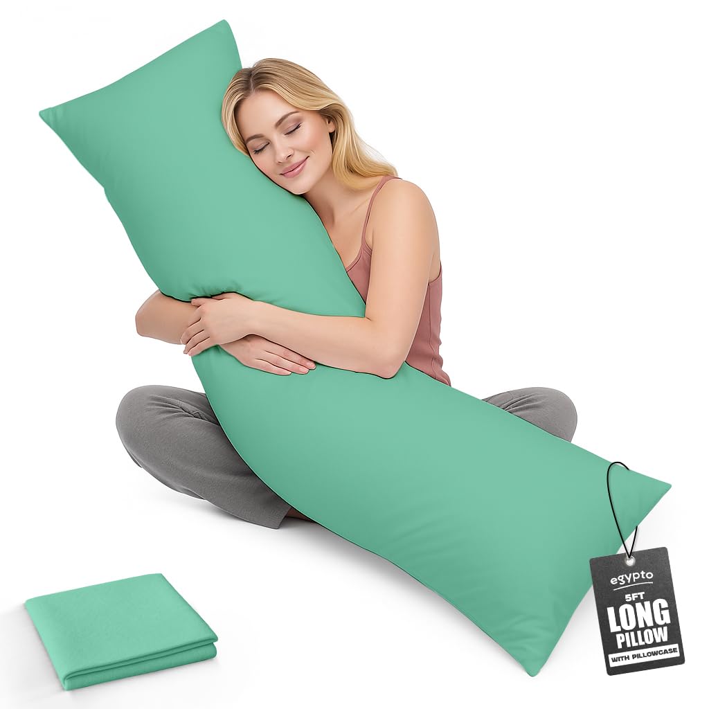 Living Orthopaedic 5Ft Bolster Pillow With Mint Pillowcase Egypto