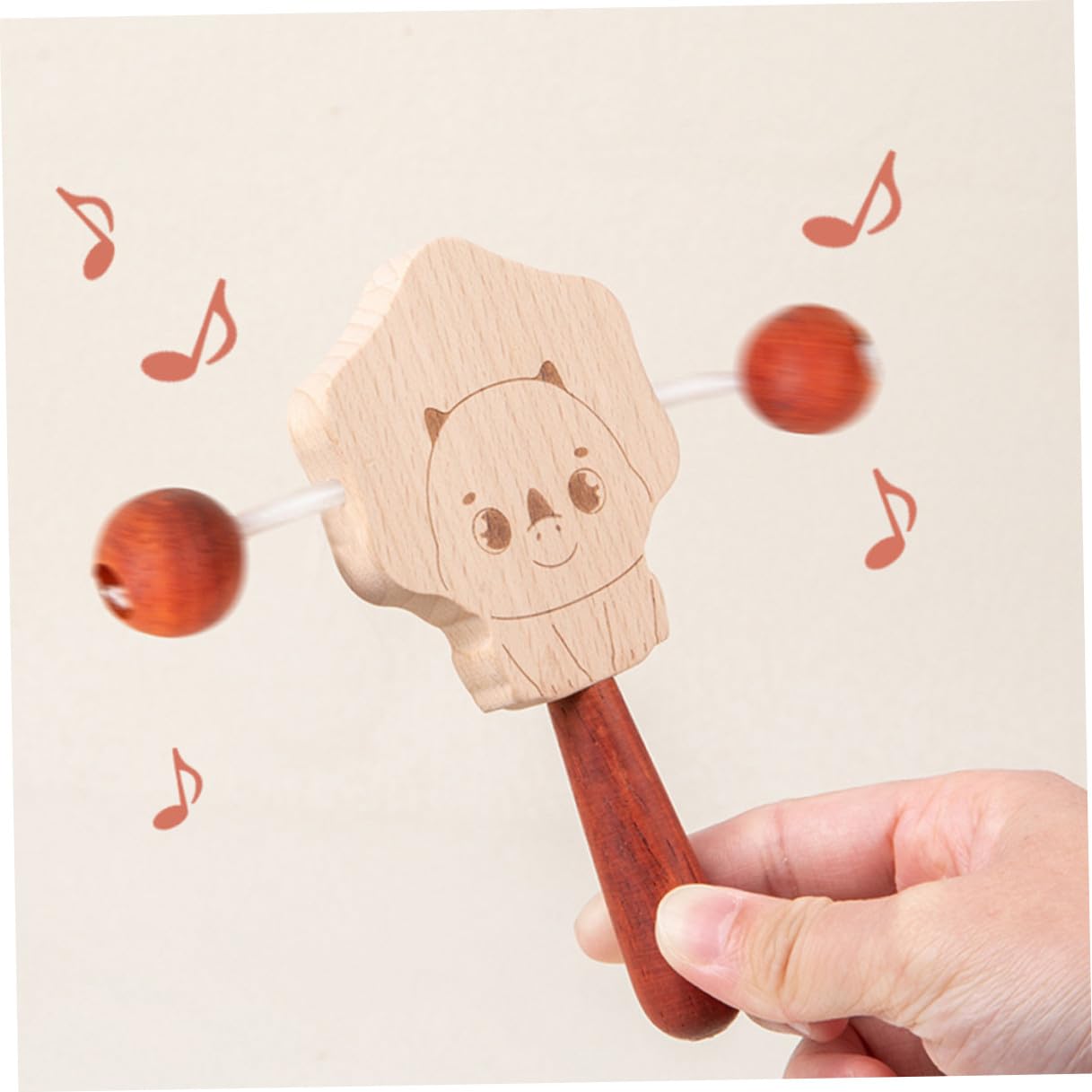 5 Sonagli in Legno per Bambino Bambina Leggeri e Facili da Trasportare, Giocattoli Musicali per Feste di Bambino Bambina e Prima Età