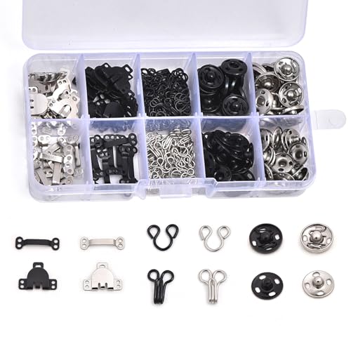 Produktbild von 10 Hosenhaken Zum Selbstnähen – Ca. 15 Mm Breit, Schwarz, Ideal Für Hosenröcke Und Röcke