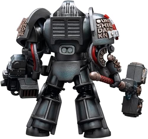 Vista 18 de JOYTOY Warhammer - Figura de acción 40K de caballeros grises de ataque, caballero gris con Psycannon colección de anime, modelo 1/18 de Navidad