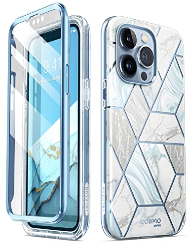 i-Blason Cosmo Series Case for iPhone 13 Pro Max 5G 6.7 inch (2021 Release), Slim Full-Body Stylish Protective Case with Built-in Screen Protector (Coast)