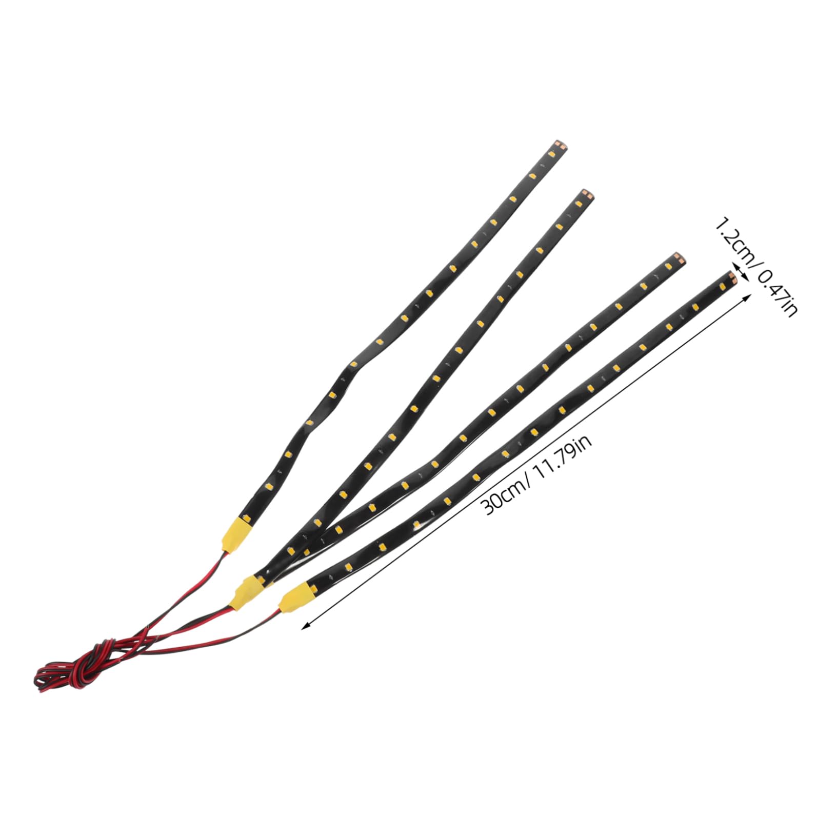 HOLIDYOYO 4pcs LED Strip Lights for Car Interior Decoration Easy Installation Light Strips for Truck Golf Cart and Home Use Adhesive