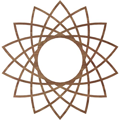 Image of Ekena Millwork 22 inchOD x 8 1 /2 inchID x 3 /8 inchT Eleanor Wood Fretwork Pierced Ceiling Medallion, Walnut