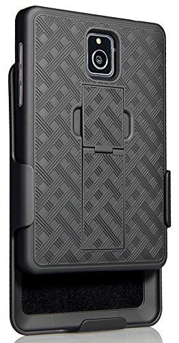 Nakedcellphone AT&T PASSPORT SQW100-3 CLIP Case With Clip For Blackberry Passport, Nakedcellphone Black Kickstand Cover + Belt Hip Holster Combo thumb #4