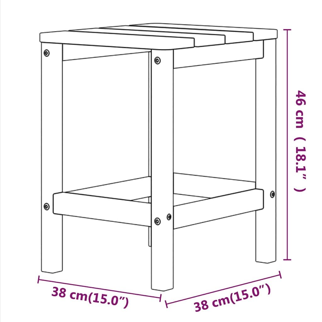 Stół Adirondack HDPE biały 38 x 38 x 46 cm