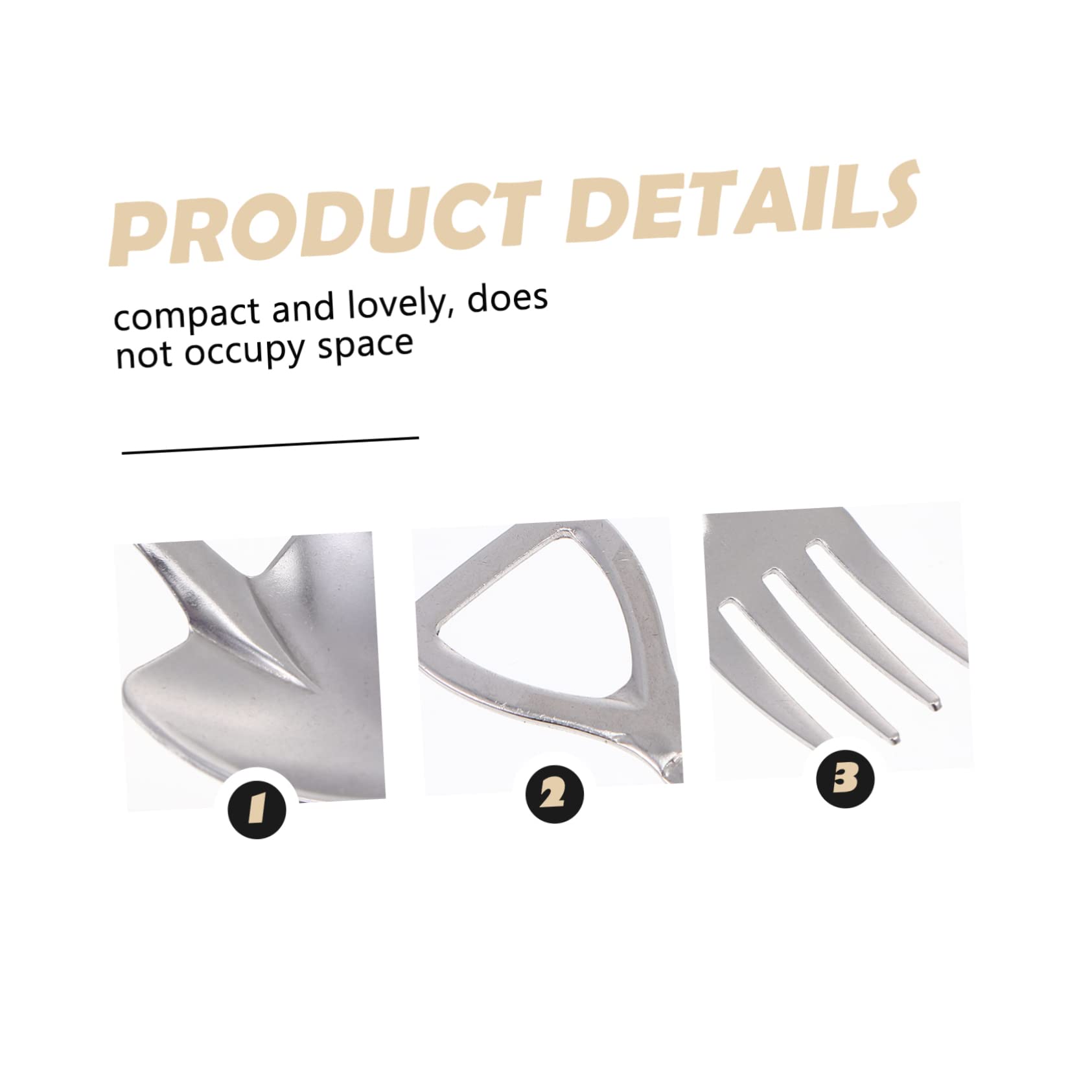 KICHOUSE 2pcs Spoon Fork Silverware Spoons Shovel Design Fork Mini Spoon Shovel Shape Spoon Decorative Serving Spoons Tasting Spoons Outdoor Dinnerware Outdoor Cutlery Stainless Steel