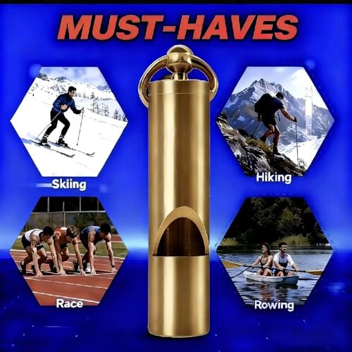 Whistle Emergency Auspicfly 2 pc Brass Loud Survival Whistles with Lanyard Hyper Safety Keychain Whistle for Self Defense, Hiking, Skiing, Coach, Boating, Training, Adult - Image 6