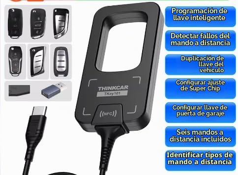TKEY 101 - Equipo programador universal de llaves de coche con 6 llaves remotas compatibles con sistemas antirrobo