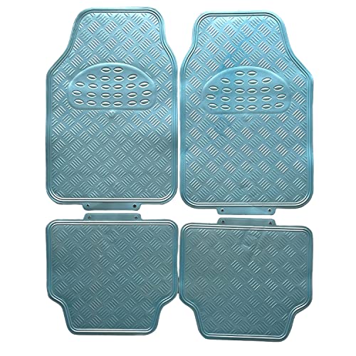 Alfombrillas AUTOZOCO Juego Alfombrillas de Goma Universales para Coche diseño metalico - esterillas Acabado metalico - 70x46cm...