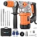Protmex Bohrhammer SDS-Plus Schlagbohrmaschine - 1500W Abbruchhammer 3 in 1 Stemmhammer Max 4500 BPM Sicherheitskupplung Bohrhammer für Beton Stahlbeton Fliesenabnahme, Inklusive Chisels Bohrbutten