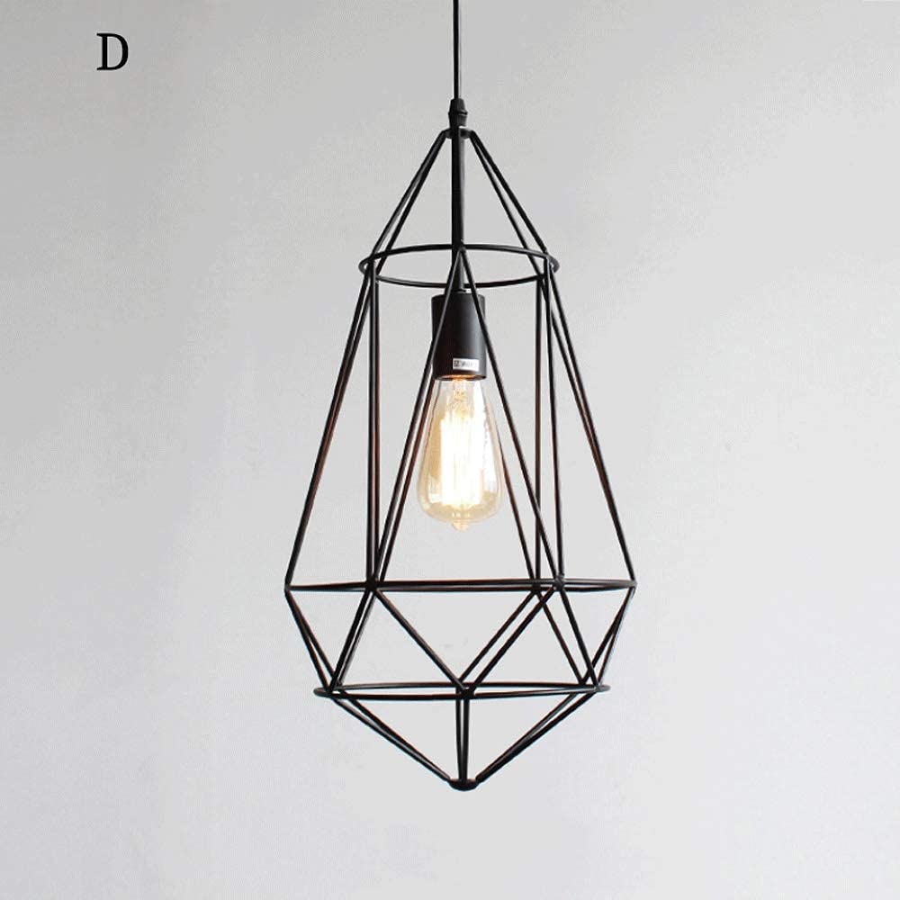Lámpara de techo retro estilo industrial con sombra de geometría hueca