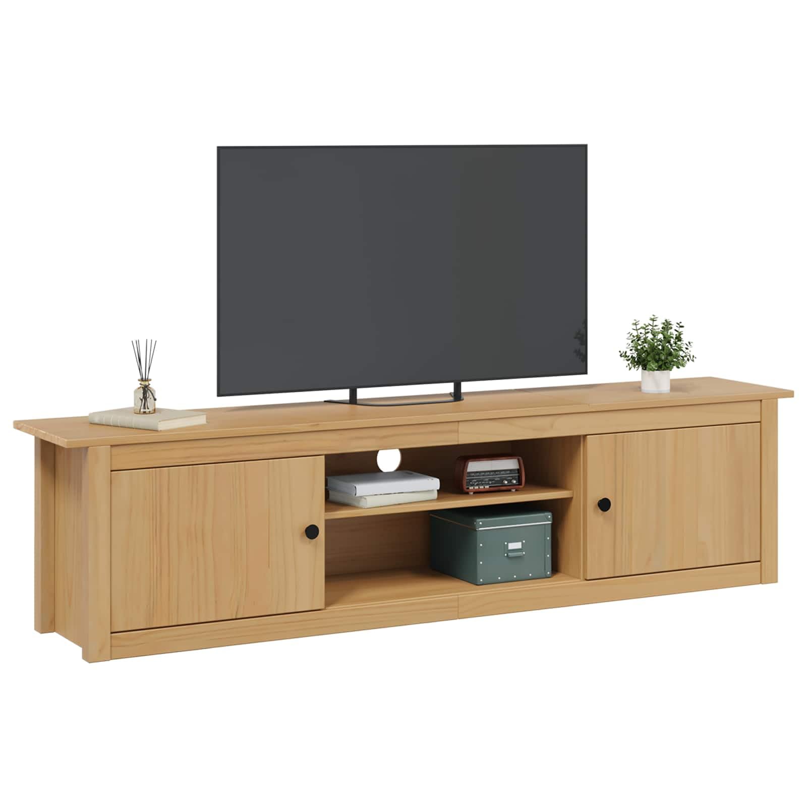 Szafka pod telewizor ścienna z litego drewna sosnowego 158 x 40 x
