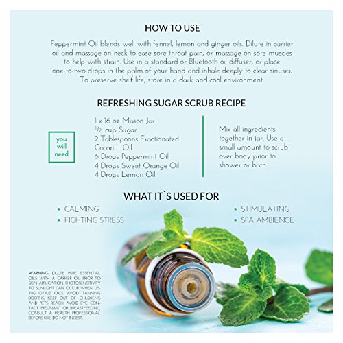 Artnaturals 100% Pure Peppermint Essential Oil (.5 Fl Oz / 15Ml) - Premium Therapeutic Grade Mentha Peperita - Fresh Mint For Hair Growth And Skin - Repel Mice And Spiders - Natural Rodent Repellent #TOP4