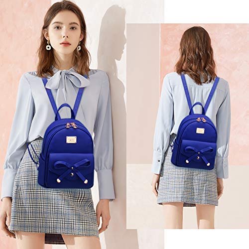 Image of I IHAYNER Girls Bowknot Cute Leather Backpack Mini Backpack Purse for Women