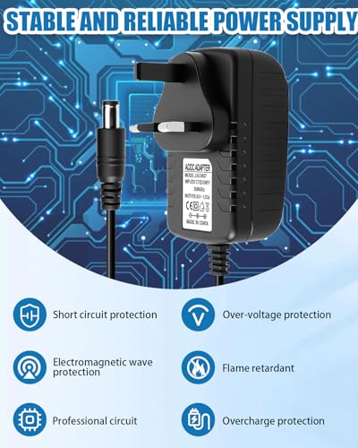 30W Netzteil kompatibel mit Alexa Echo (3. 4. Gen), Show 8 10 15, Plus 2. Gen, 18V 1.67A Ladegerät mit 6.3mm Stecker, Ersatzadapter UK Plug 2m für Smart Lautsprecher - Image 3