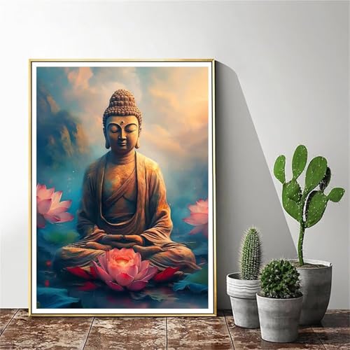 Peinture par numéro adulte et enfant kit fleur zen grand format 100x130cm sans cadre C-1071