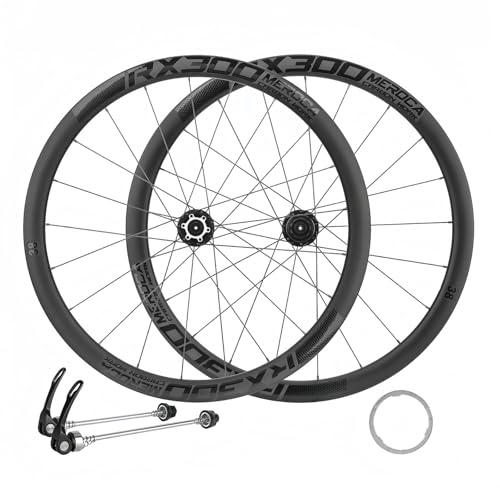 Juego de Ruedas para Bicicleta de Carretera de Fibra de Carbono con Freno de Disco, Eje Pasante/de Liberación Rápida, Base de Torre: 8-12 Velocidades Quick Release,38MM