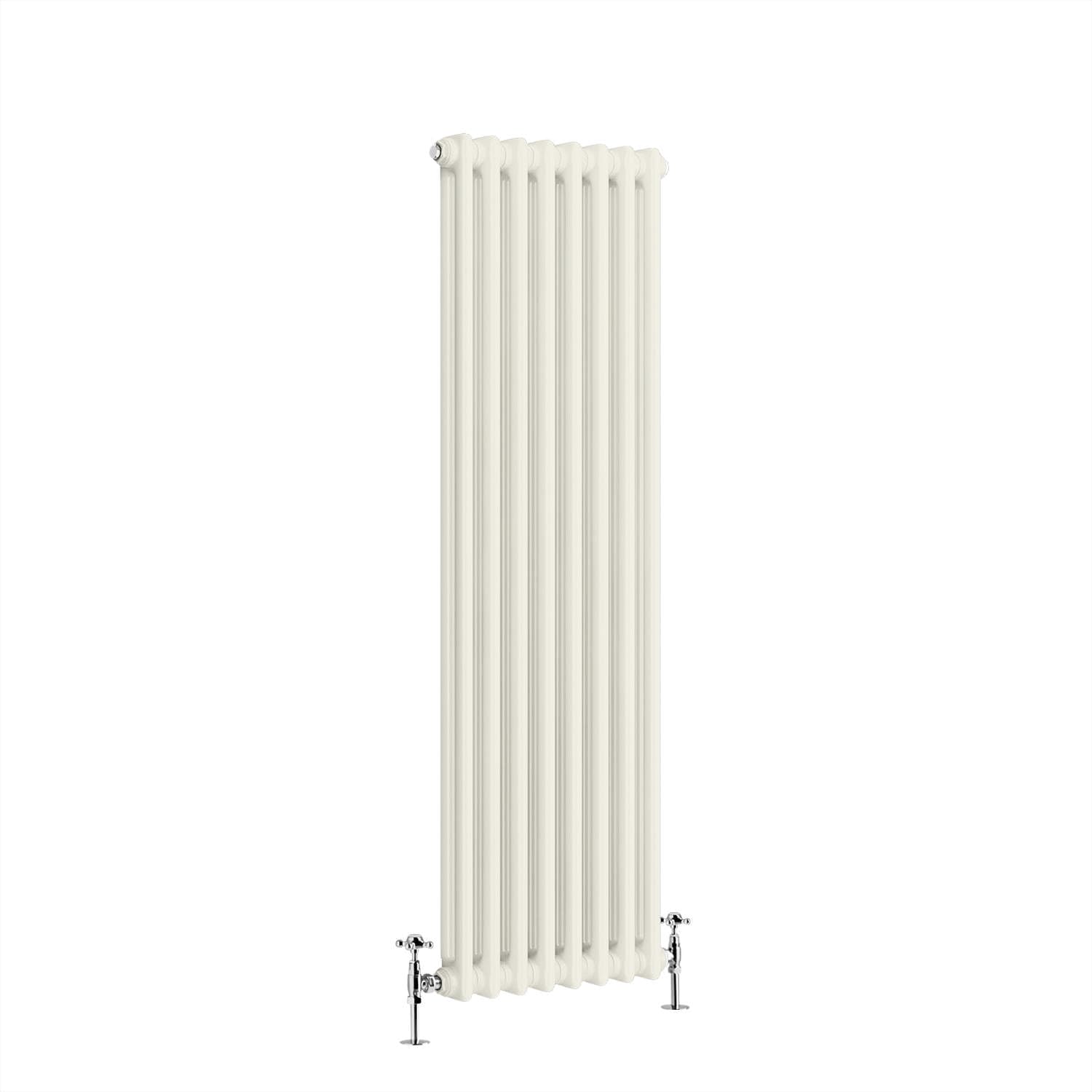 G-Rad Cream Double Column Vertical Cast Iron Radiator - (H) 1800 x (W) 370mm - Modern Contemporary High-Output Heavy Duty Radiator - Wall Mounted Central Heating for Home Décor Living Dining Bedroom