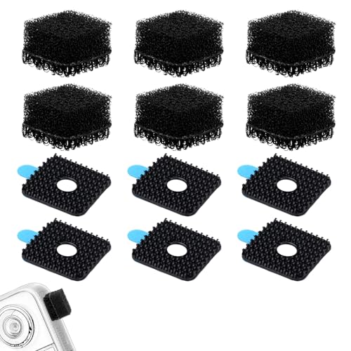 6 Protectores de Micrófono con 6 Adhesivos Mágicos, Protector de Viento Reemplazo de Parabrisas de Micrófono Protector de Viento para Micrófono Accesorios de Vídeo Compatible con Insta360 X3