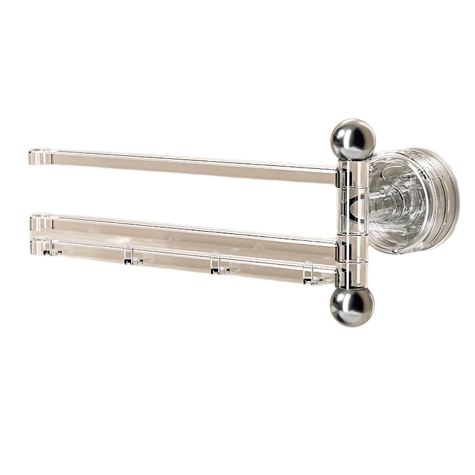Jazuaiao 360 Rotating Bath Towel Rack Wall Mount Suction Base Holds 6 Towels Simultaneously Space Saving Bathroom Solution Space Saving Suction Cup Towel Shelf