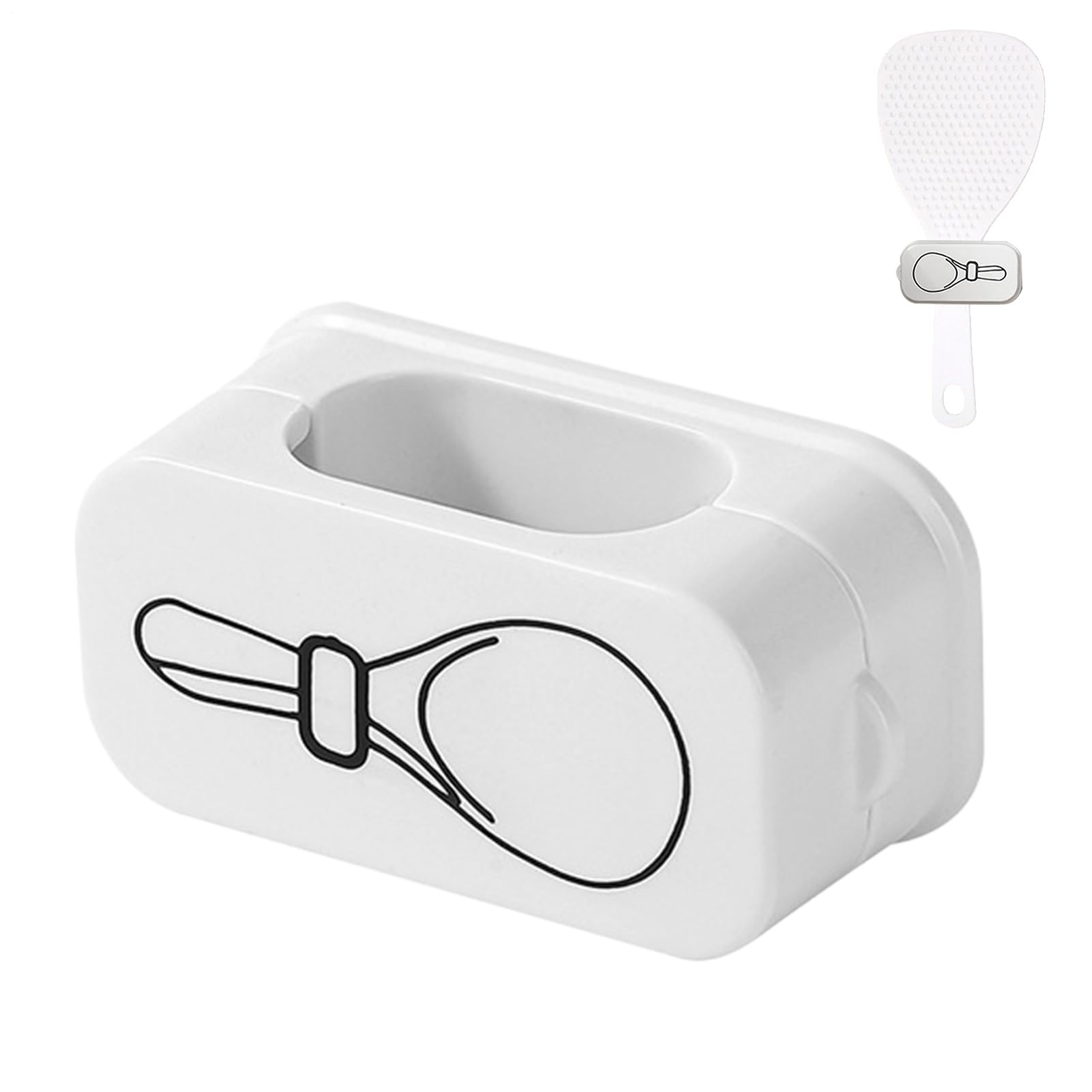 Rice Cooker Spoon Holder - PP 4.1×1.8×2.1cm Cooker Spoon Organizer | Magnetic Spatulas Organizer Rack for Kitchen Apartment Restaurant Counter Cabinet Bathroom