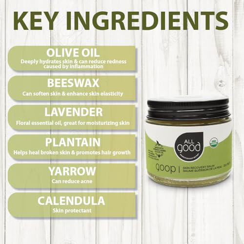 All Good Makes Everything Better All Good Goop Organic Skin Care Recovery Balm - All Purpose Ointment w/Calendula, Lavender, Beeswax - Chafing Cream, Dry Skin Salve, Cracking Lip Moisturizer - Soothes, Hydrates & Calms - 2oz