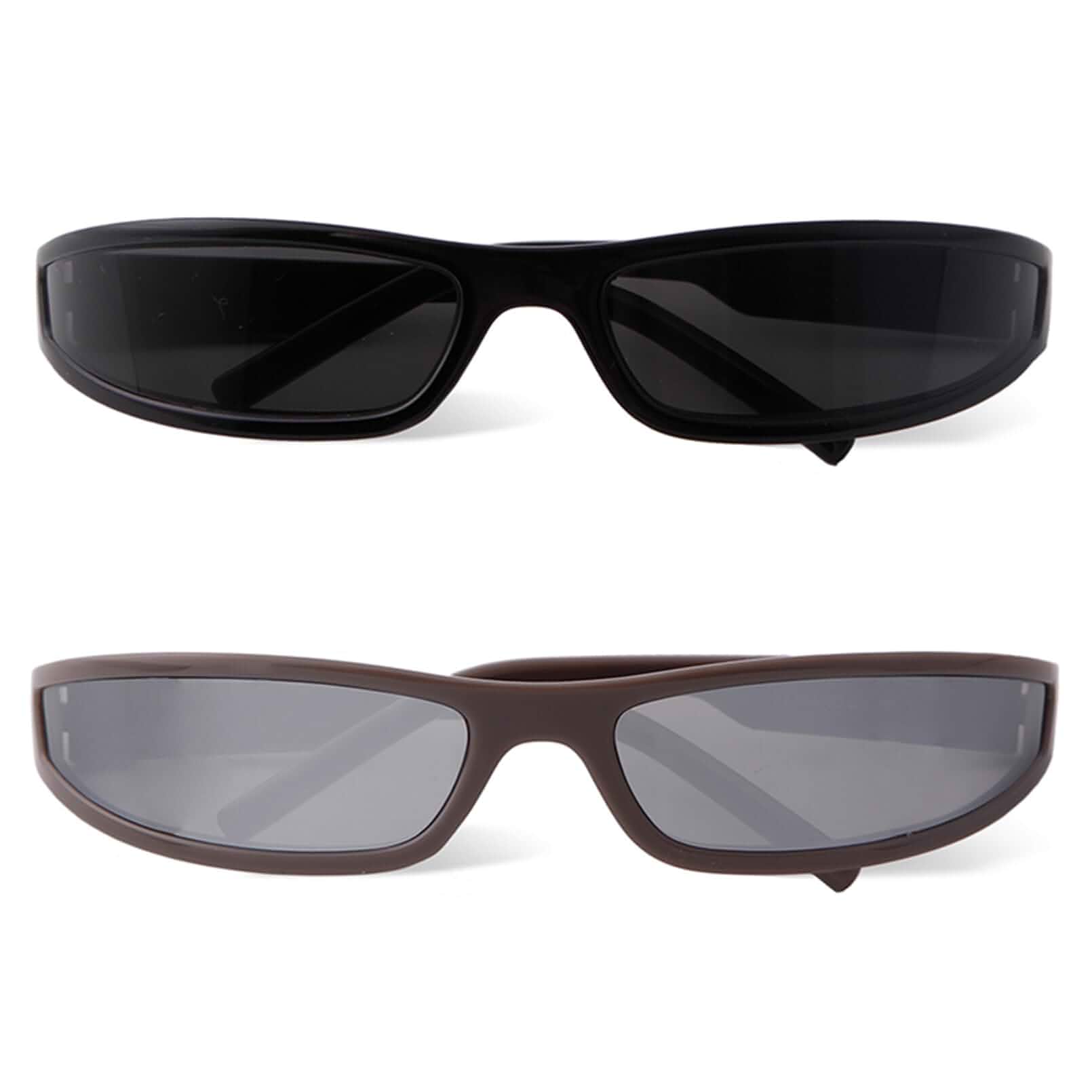 PEGH Y2K Wrap Around Sunglasses for Women Men Small Narrow Frame Rectangle Sunglasses 90s Small Face Futuristic Sports Shades