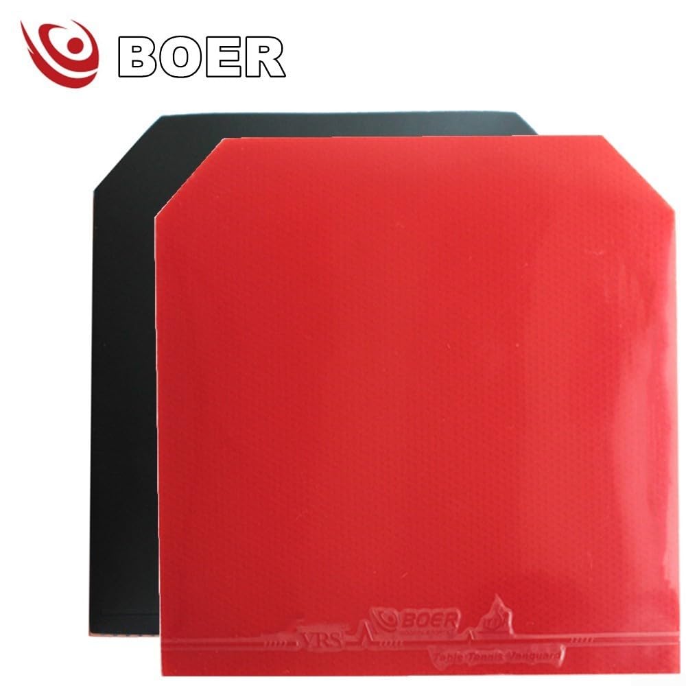 Besttoolifes Set di fogli di gomma per racchetta da ping pong, copertura di ricambio professionale ad alta velocità di controllo, spessore 2,1 mm, confezione da 2, rosso, nero e rosso