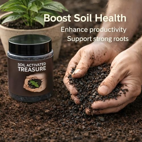 Image of Soil Activator for Plants, Organic Soil Enhancer Powder for Root Growth & Nutrient Absorption, Garden Soil Booster for Indoor & Outdoor Plants 100g
