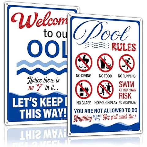 DAGUI Pool Signs with Rules, 1+1 Pack Cover