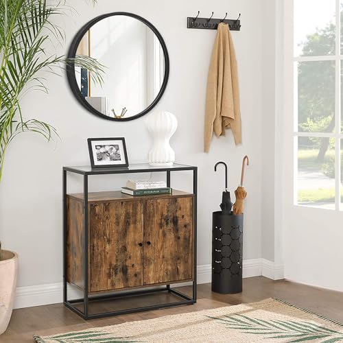 JJUUYOU Circle Black Framed Mirror for Bathroom 40CM Round Wall Mirror for Bathroom Metal Frame Modern Mirrors for Living Room Decorative - Image 4