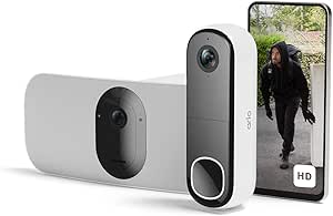 Arlo Floodlight Security Camera Outdoor and HD Video Doorbell, Quality 2K HDR, Colour Night Vision, Ringing Alarm Siren, Up to 3000 Lumen, 2-Way Talk, Free Trial of Arlo Secure asin的图片