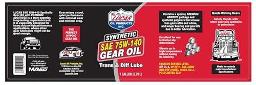 Lucas Oil LUCA10122 Lucas Luc10122 75/140 Synthetic Gear Oil thumb #1