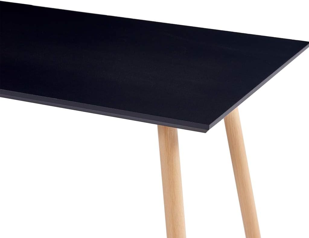 vidaXL Dining Table and Chair White for Chair, Black and Oak for Table