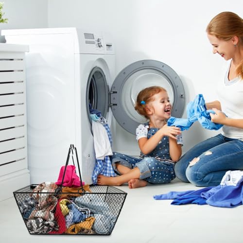Cesta contenedor resistente multiusos de almacenamiento de hierro negro 5