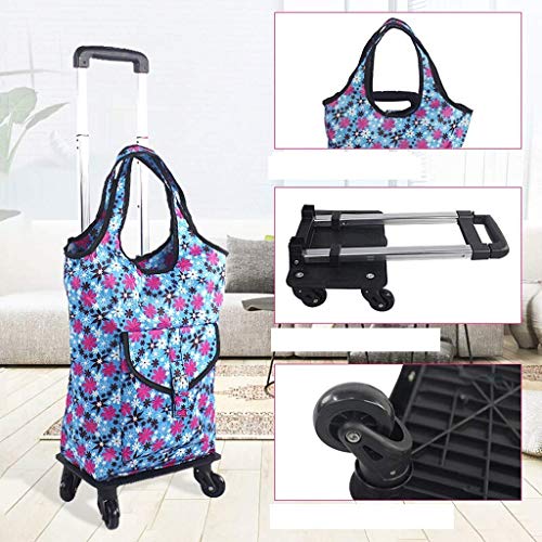 YYAI-HHJU Faltbare Einkaufstasche/Einkaufswagen 4 Rad Leichte Push-Pull-Einkaufswagentasche Gepäck Einkaufstrolley… – Bild 4