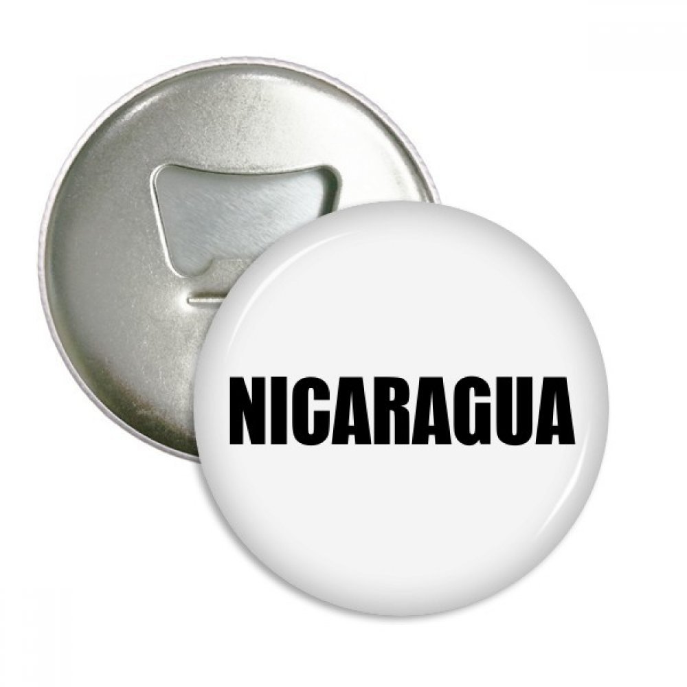 Décapsuleur Nicaragua aimant de réfrigérateur rond noir 3pcs