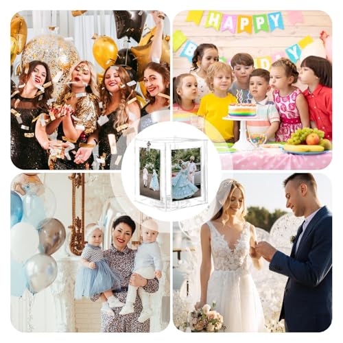 Tarjetero de boda Boxess de madera con marco de fotos para decorar mesas de recepción 6