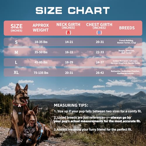 Image of Auroth Tactical Dog Harness for Large Dogs No Pull Adjustable Pet Harness Reflective K9 Working Training Easy Control Pet Vest Military Service Dog Harnesses Rose Red XL