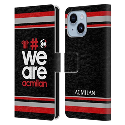 Coque AC Milan iPhone 14 Plus étui portefeuille cuir protection rabat