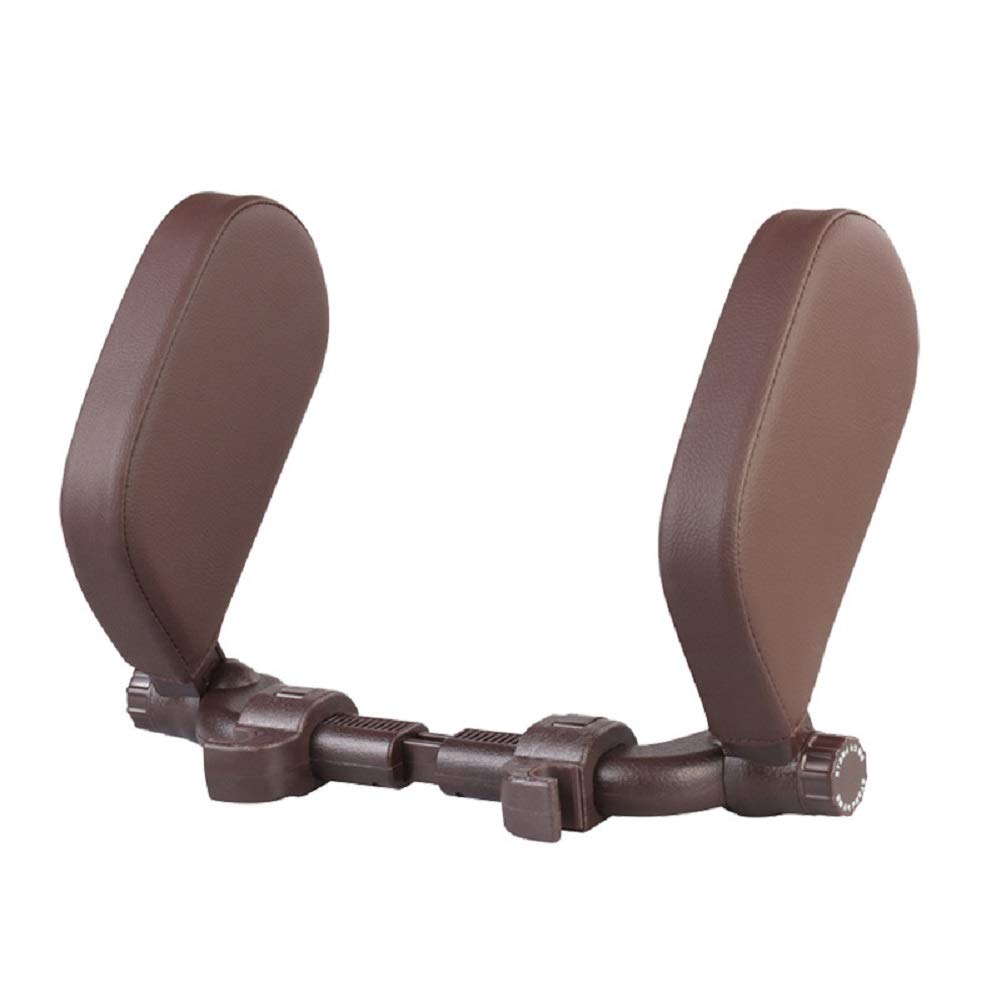 Almohada para reposacabezas de asiento de coche, almohada de algodón con memoria para cuello ajustable para viaje adecuado para niños adultos y viajes marrón marrón