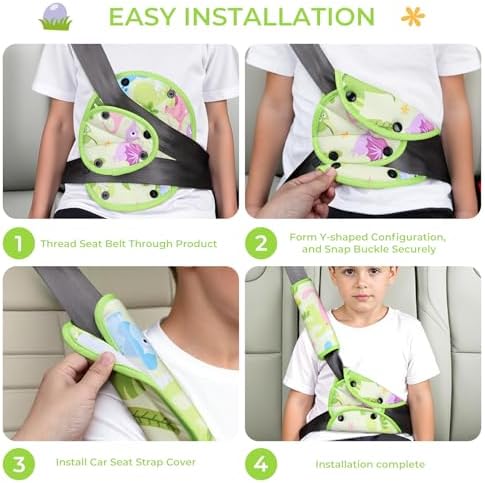 COOLBEBE Kids Seat Straps Cover Pad, Green — view 7
