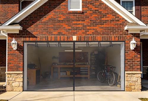 Garage Screen Doors, 9×7FT for 1 Car Garage, Heavy Duty Durable Fiberglass Magnetic Retractable...