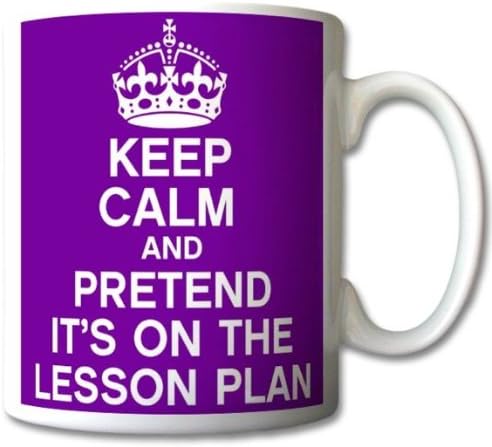 Keep Calm and Pretend Its On The Lesson Plan PURPLE Mug Cup Gift Retro