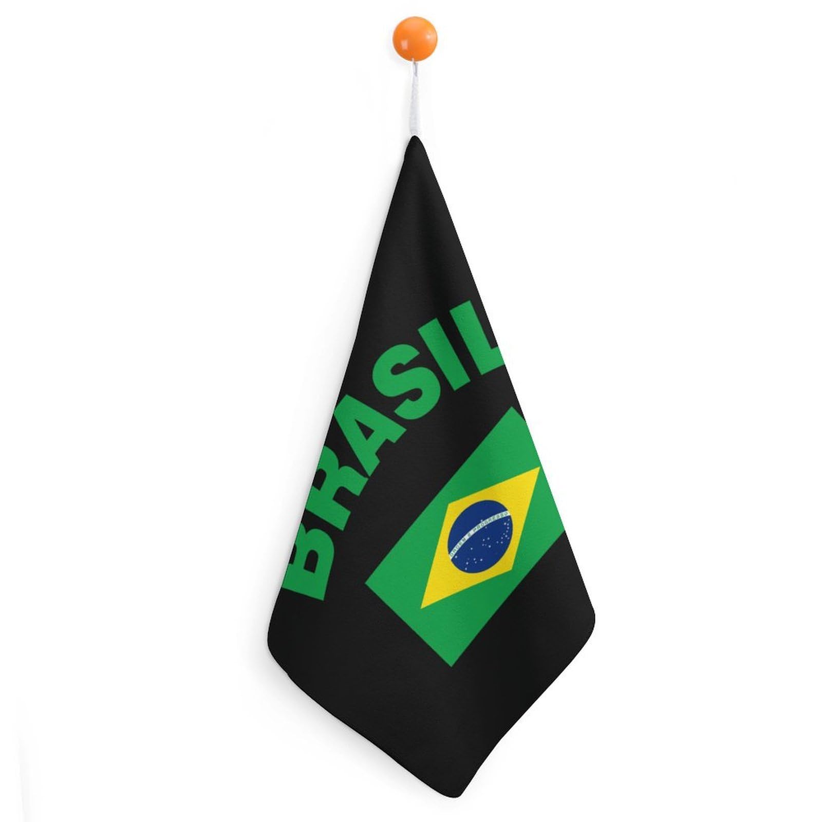 CGSBNGHA Flag of Brazil Hand Towel Hanging Face Towels Cleaning Cloths Handkerchief for Bathroom Kitchen