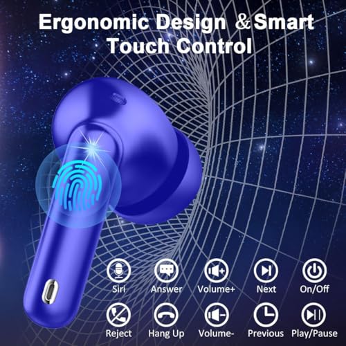 Image of Wireless Earbuds, Bluetooth 5.4 Headphones 50H Playtime Ear Buds Earphones | IP7 Waterproof with 4 ENC Mics, HiFi Deep Bass, LED Display Fast Charging, 2026 in-Ear Headphones for Sports & Outdoor